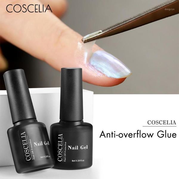 

8ml peel off protective nail polish latex liquid protection clean cream care nails block tool1, Red;pink