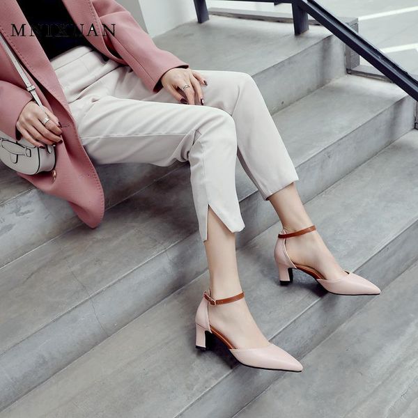 

summer sandals women 2021 fashion closed toe square high heels gladiator pointed pink lady shoes size 11, Black
