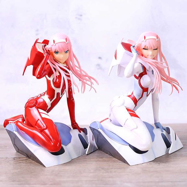 

anime figure darling in the franxx figure zero two 02 red/white clothes girls pvc action figures toy collectible model h0818
