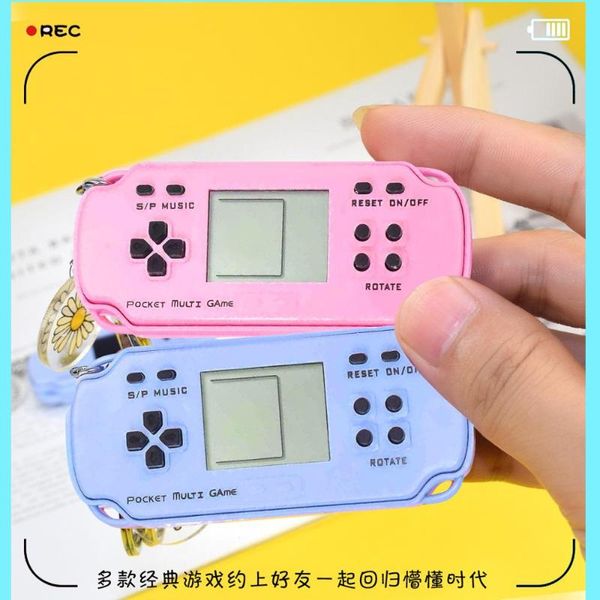 

keychains creative mini game console keychain tetris key chain charm, Silver
