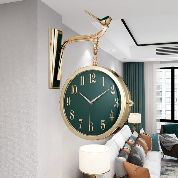 

wall clocks nordic design fashion clock modern resin luxury bird home double sided reloj pared decortion 50wc
