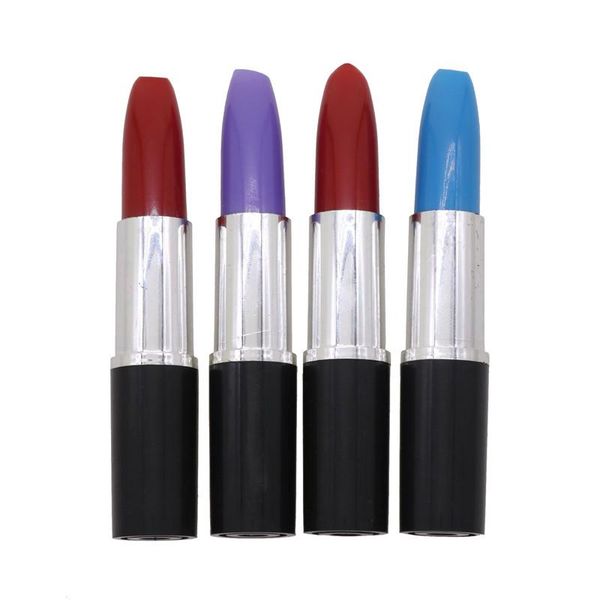 

cute stationery ballpoint pen simulation modeling lipstick pens school office writing ballpen, Blue;orange