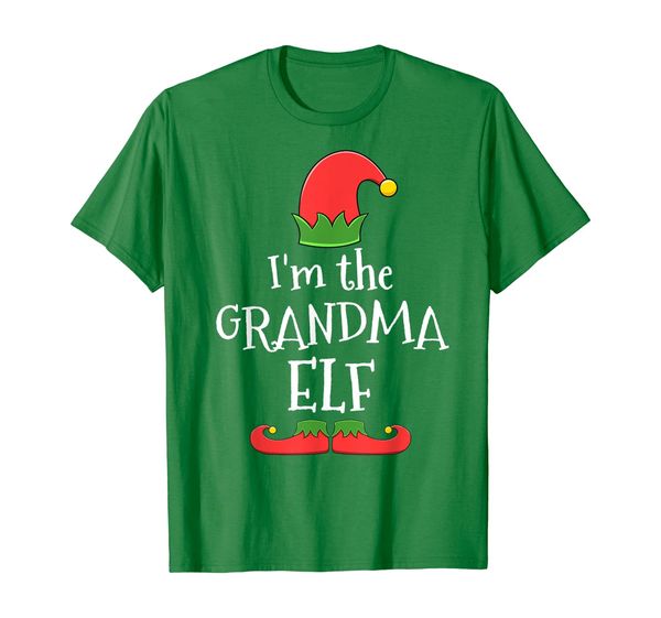 

grandma elf t-shirt for matching family group, White;black