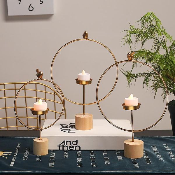 

nordic wrought iron bird and leaves candle holders romantic dinner gold home decoration holder candlestick wedding gifts