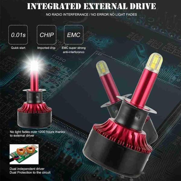 

car headlights led headlight h1 h7 h8/9/11 9005 9006 auto lamp 6500 k headlamp automobile lights bulbs