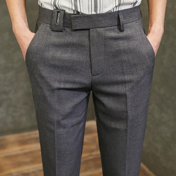 

men's suits & blazers 2021 british style casual pants streetwear business dress fashion office social wedding mens trousers, White;black