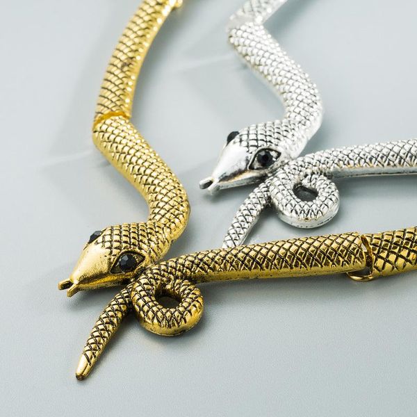 

chokers fashion personality metal hollow snake necklace for women color crystal chain choker jewelry gifts accessories, Golden;silver
