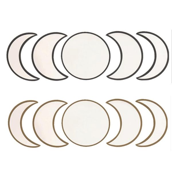

mirrors 5pcs/set scandinavian natural decor acrylic moonphase mirror interior wooden moon phase bohemian wall decoration