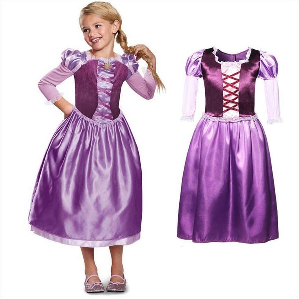 

fancy girls tangled princess girl dresses long hair party baby winter kids costume purple 2 10t, Red;yellow