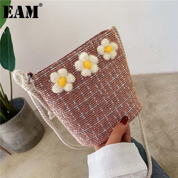 

[eam] women summer weave appliques straw bucket personality all-match crossbody shoulder bag fashion tide 2021 18a2296 cross body