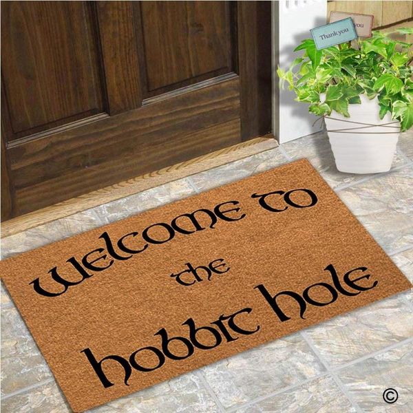 

doormat entrance floor mat welcome to the hobbit hole indoor decorative home and office door 23.6 by 15.7 inch carpets