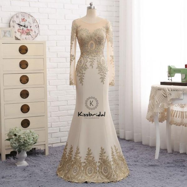 

party dresses vestido de festa longo simple mermaid evening dresse long sleeve appliqued prom dress, White;black