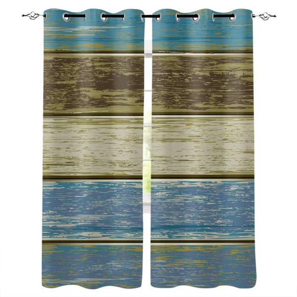 

retro wood grain texture curtains for bedroom living room modern kitchen windows curtain home decoration drapes &