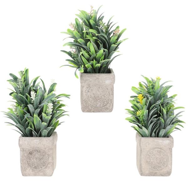 

decorative flowers & wreaths 3pcs simulation plant small potted false office deskgarden decor