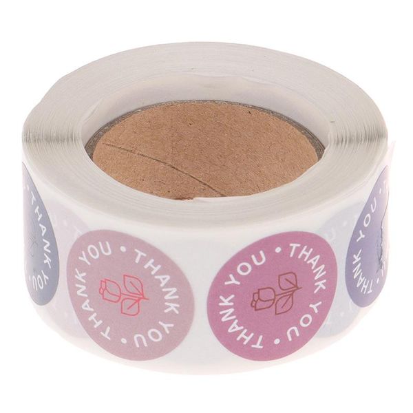 

gift wrap 500pcs/roll round floral thank you stickers scrapbooking for package seal labels custom sticker decoration wedding