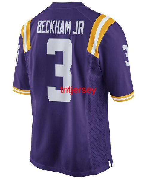 

custom lsu tigers odell beckham #3 men's purple ncaa jersey stitched men women youth football jersey xs-5xl, Black