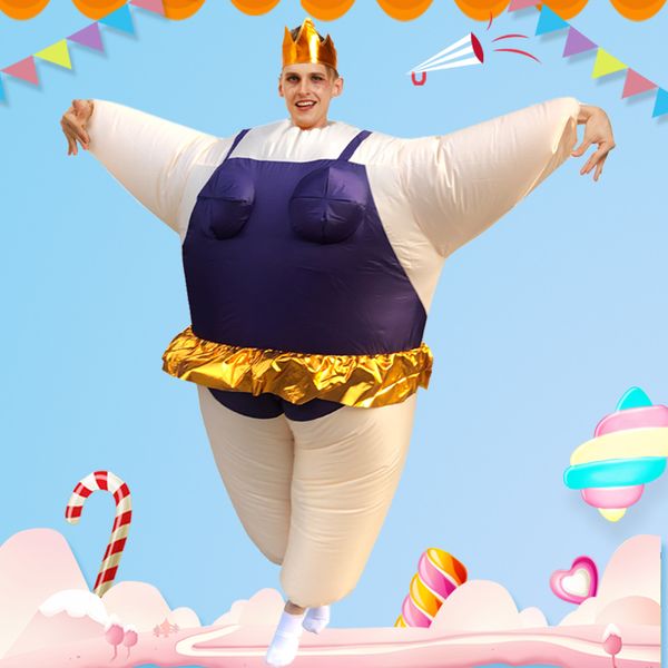 

mascot doll costume purple ballet inflatable costume carnival halloween purim role play disfraz for man woman party cellebration, Red;yellow
