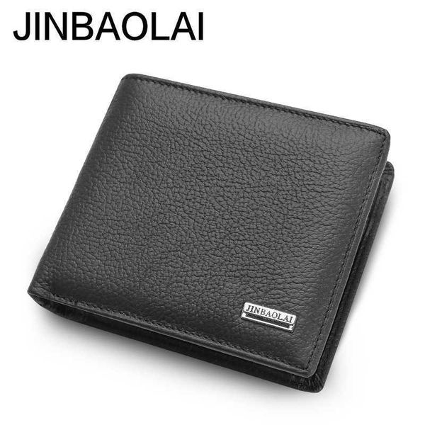 

jinbaolai short men's wallet leather zero, Black