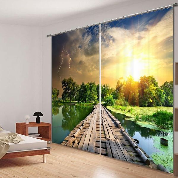 

curtain & drapes 3d sunny and rainy window curtains bedroom living room elegant blackout el sunshade
