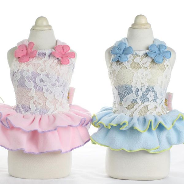 

dog apparel cotton princess party lace flower dress yorkshire maltese clothing for dogs puppy cat pet clothes xs-xl