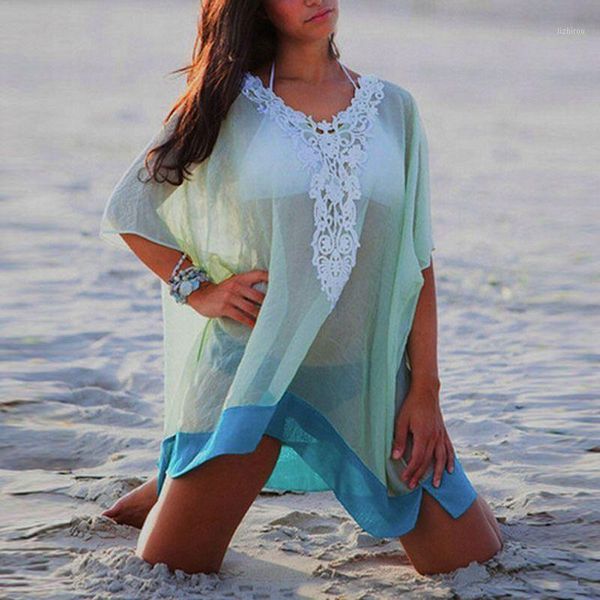 

women's swimwear summer beach dress woman mesh v-neck bikini sarong wrap cover-up swimsuit beachwear tunic bathing suit cover ups, White;black