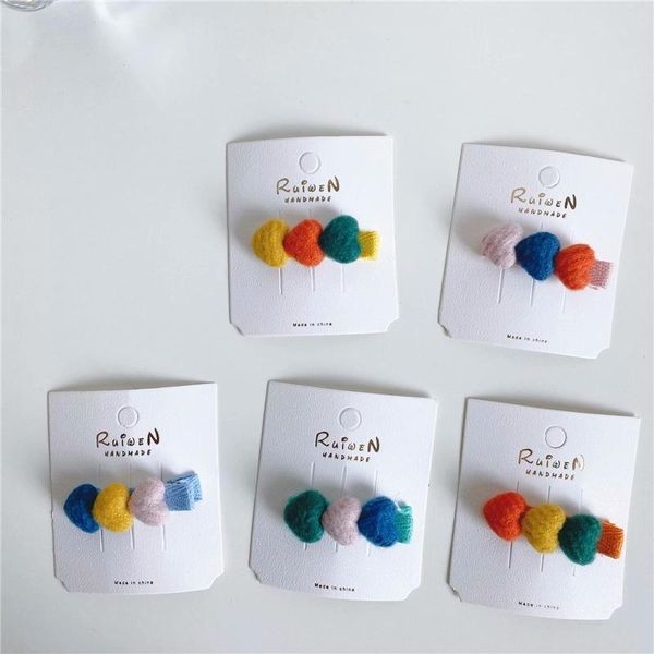 

hair accessories 20pcs fashion cute felt love heart hairpins assorted colors cartoon clips princess headwear boutique, Slivery;white