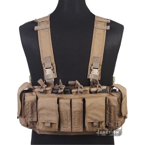 

tactical uw chest rig gen iv mf style coyote brown 5.56 9mm mag radio pouch h harness carrier vest hunting jackets, Camo;black