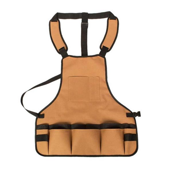 

aprons utility workshop apron 18 tool pockets bib waterproof durable with buckle for carpenters gardeners mechanics