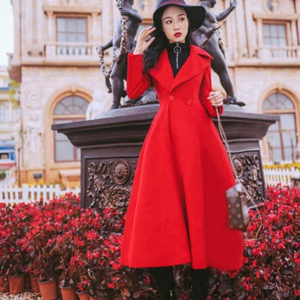 

women's wool & blends mexemara fashion the slim fit lapel hairy coat, Black