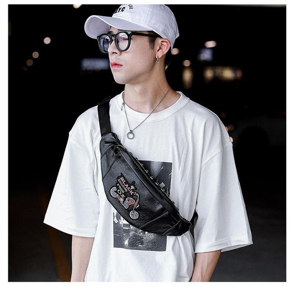 

men's fanny pack retro style waist bag women fashion street leisure shoulder movie bags