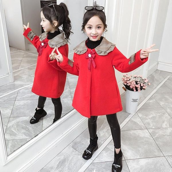 

casual jacket winter spring coat outerwear children clothes school kids costume teenage girl clothing woolen cloth high qual, Blue;gray