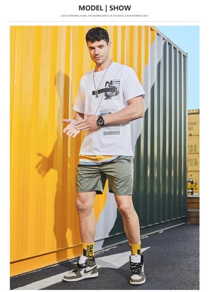 

men's shorts summer casual trend loose quick-drying ice silk five-point pants zipper sweatpants large size cool down, White;black