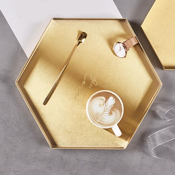 

kitchen storage & organization jewelry tray display plate nordic style makeup organizer dresser stainless steel desk fruit dessert geometric