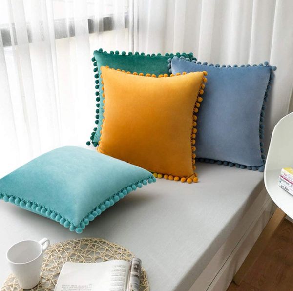 O mais recente caso de travesseiro de 30x50cm, seleção de estilo de camurça de bolas de renda, Textura de almofadas de mobiliário em casa, suporte logotipo personalizado