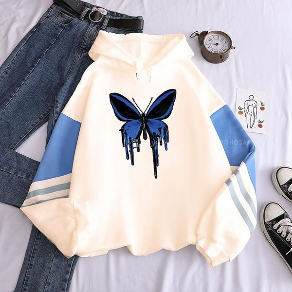 

men's hoodies & sweatshirts fashion harajuku beautiful butterfly sweatshirt krean aesthetic graphics tracksuit women oversized winter p, Black