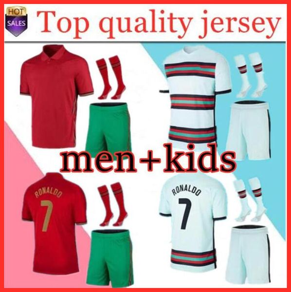 

men +kids 2020 2021ronaldo joao felix football kits national team home away uniforms soccer jersey 20 21 maillot de foot camiseta de fÃºtbol, Black