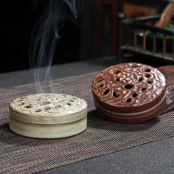 

creative portable holder box incense burner ceramic smoke fountain oil diffuser porta incenso home decor bw50xx fragrance lamps