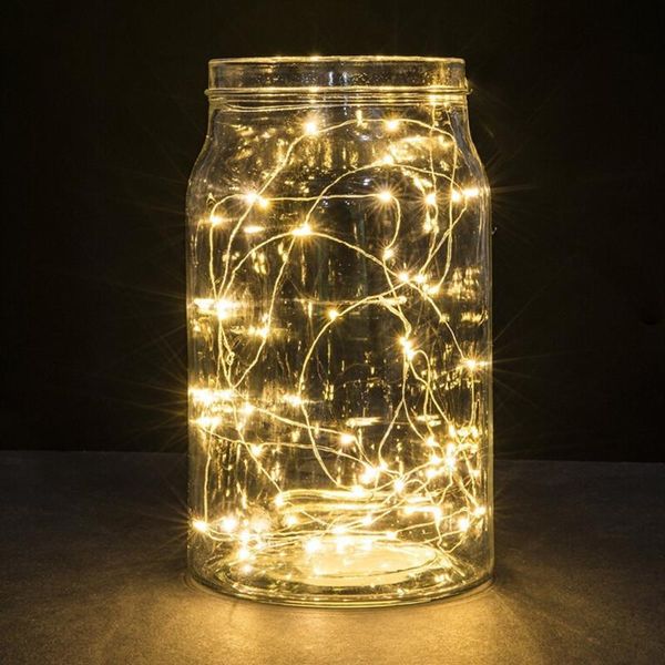 

led strip light fairy holiday lamp 2m 20leds warm white copper wire starry tira string party wedding christmas room decoration strips