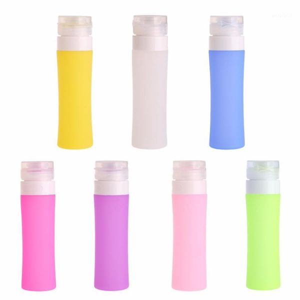 

silicone refillable portable mini empty cosmetic container perfume traveler packing bottle press for lotion shampoo bath storage bottles & j
