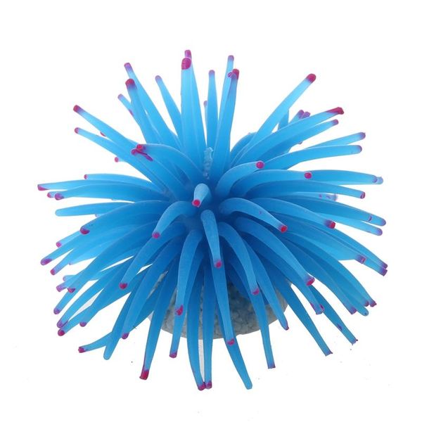 

aquarium decoration soft plastic artificial anemone plant - blue decorations