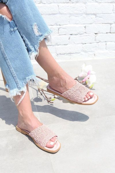 

slippers e140 embroidered square base women 's, Black