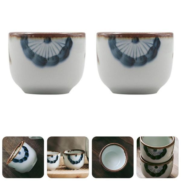 

cups & saucers 2pcs elegant floral pattern sake cup durable ceramics japanese