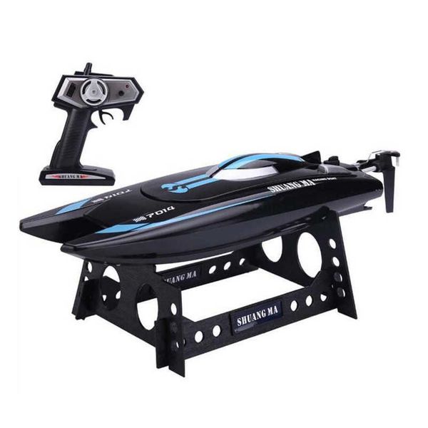 Elektrische/RC-Boote EBOYU TM Double Horse DH7014 Funksteuerung 2,4 GHz 4-Kanal-Speed-RC-Boot Hochleistungs-wasserdichtes Schnellboot mit Display-Rack RTR 201204