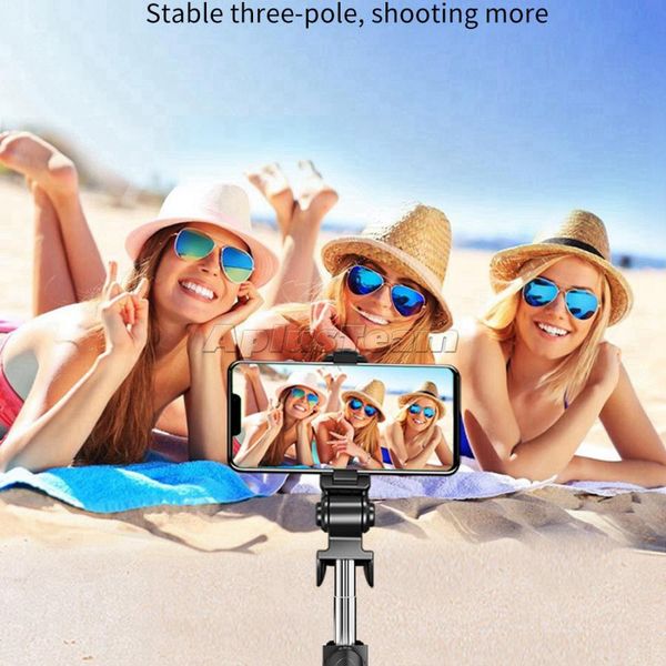 Xt02s sem fio Bluetooth selfie stick tripé stand dobrável com preenchimento luz obturador controle remoto para iphone xiaomi android novo moda alta qualidade