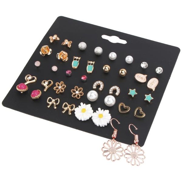 

hoop & huggie pairs european and american style earrings chic ear decor supplies, Golden;silver