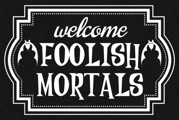 

carpets doormat- welcome foolish mortals funny halloween spooky doormat autumn thanksgiving indoor outdoor door mat home decorative