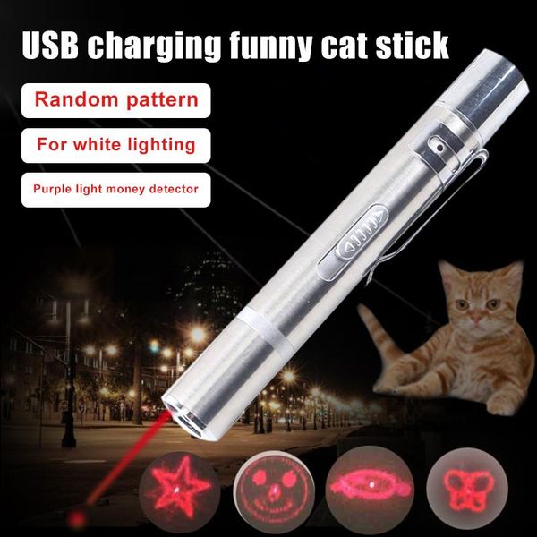 

high funny cat stick with rope usb rechargeable led red light pointer pen children play pet kitten toy lg66 toys