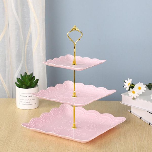 

gold crown detachable cake stand european style 3 tier pastry cupcake fruit plate serving dessert holder wedding party supplies kitchen stor