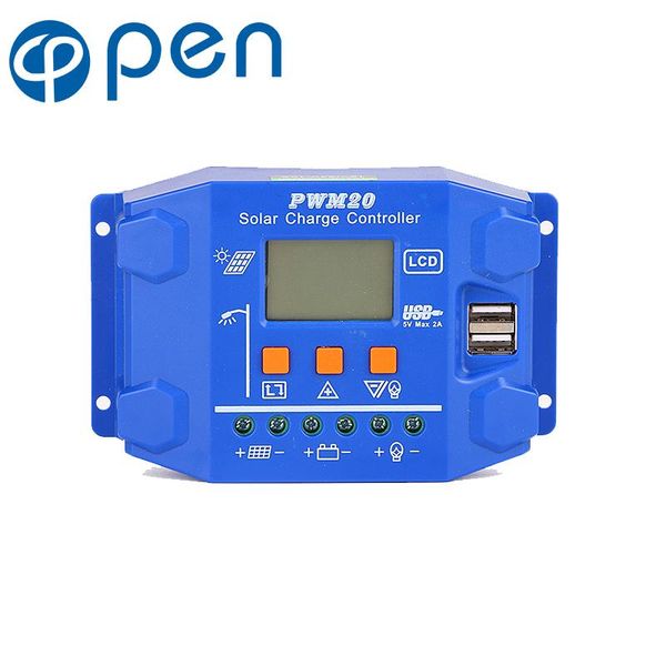 

smart home control 30a/20a/10a 12v 24v auto solar charge controller pwm controllers lcd dual usb 5v output panel pv regulator