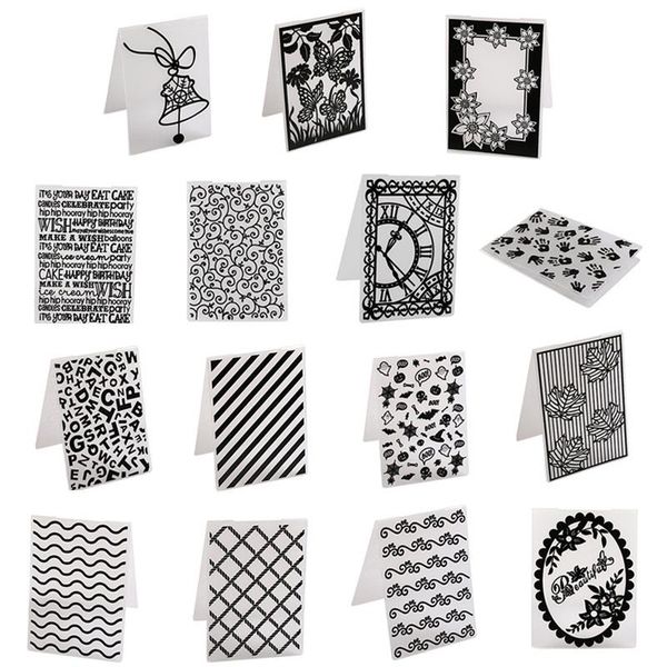 

craft tools plastic template card making 1pcs po wedding decor scrapbooking embossing folder bell clock handprint wave slash
